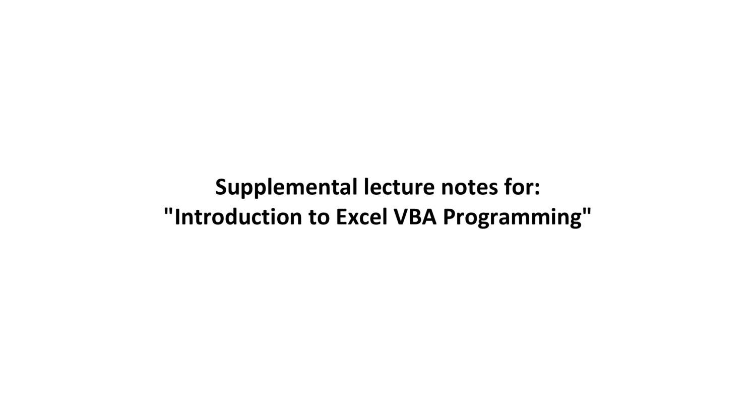 excel vba programming pdf